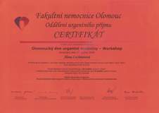 Olomoucký den urgentní medicíny – certifikát Olomoucký den urgentní medicíny – certifikát